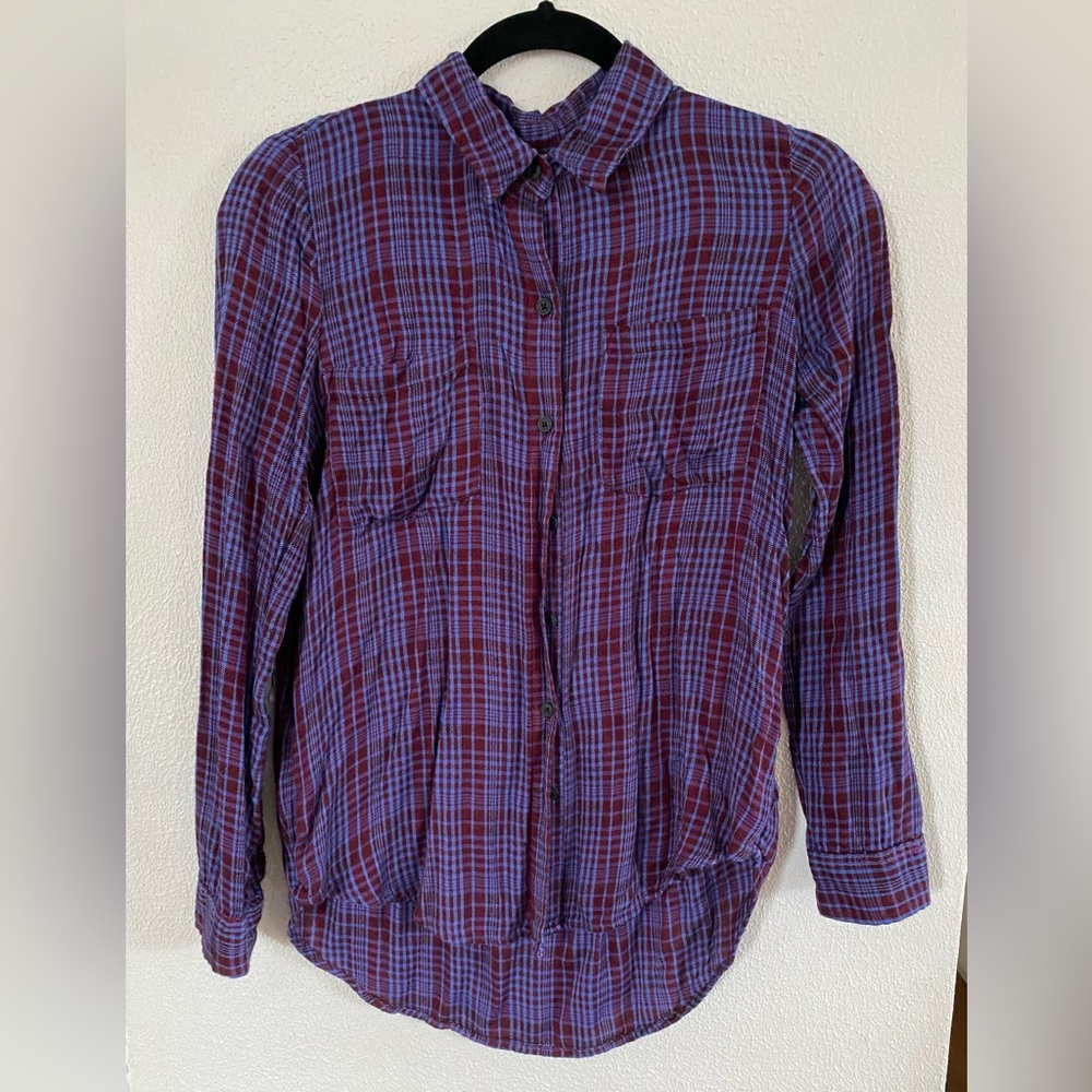 Lucky Brand Women Plaid Button Down Blouse